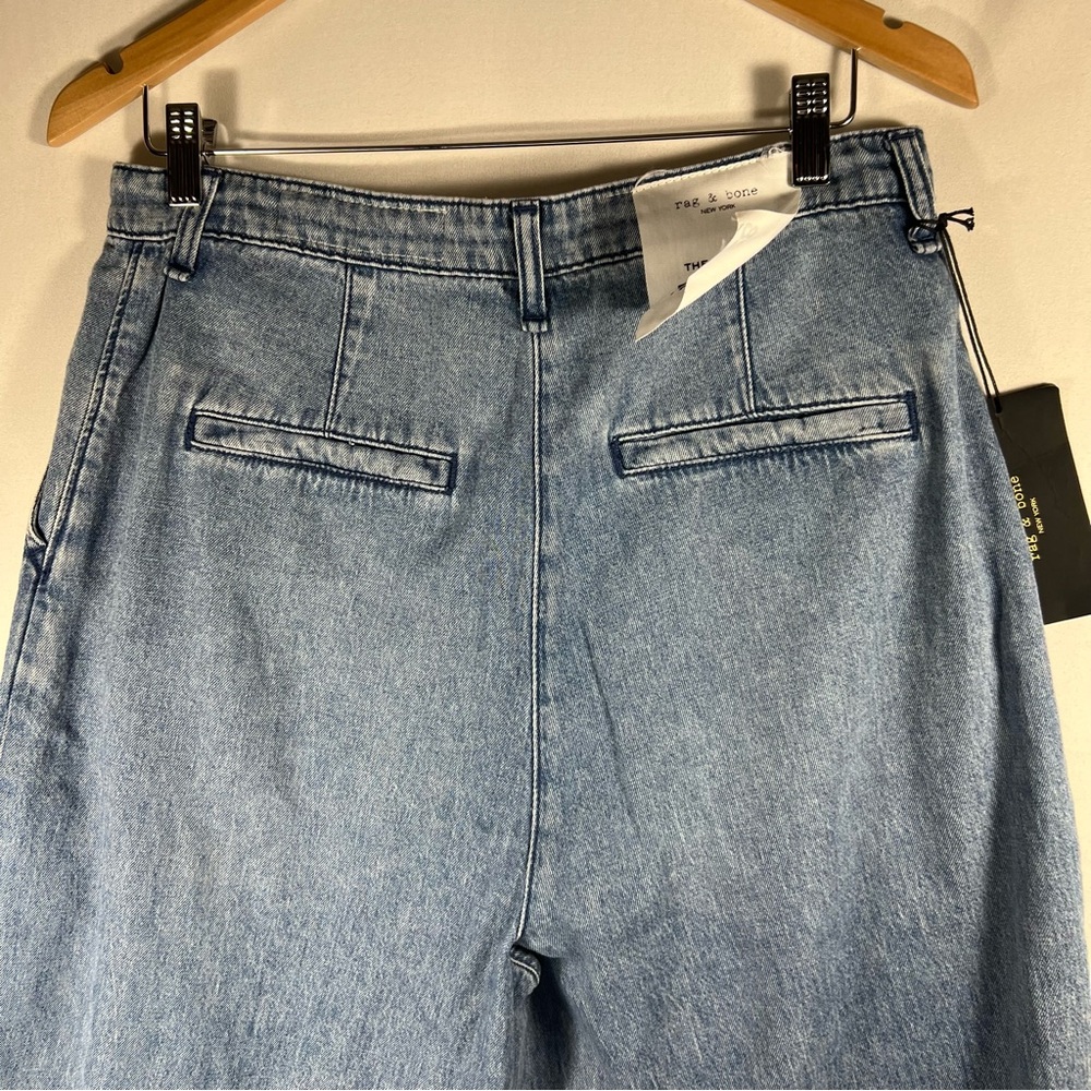 Rag &‎ Bone Aurora Pleated Trousers Winwood Blue Wide Leg Jeans Size 28 - Picture 7 of 11
